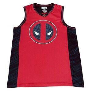 Marvel Deadpool 91 Basketball Jersey Mens Size LG Red Black Tank Top